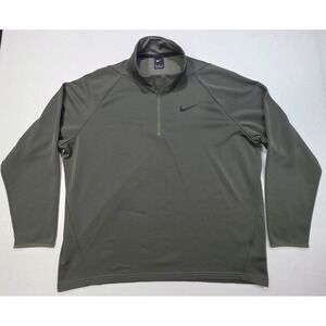 Nike Jacket‎ Pullover Men 2XL Green Lightweight Jacket Pique Texture Limited Use